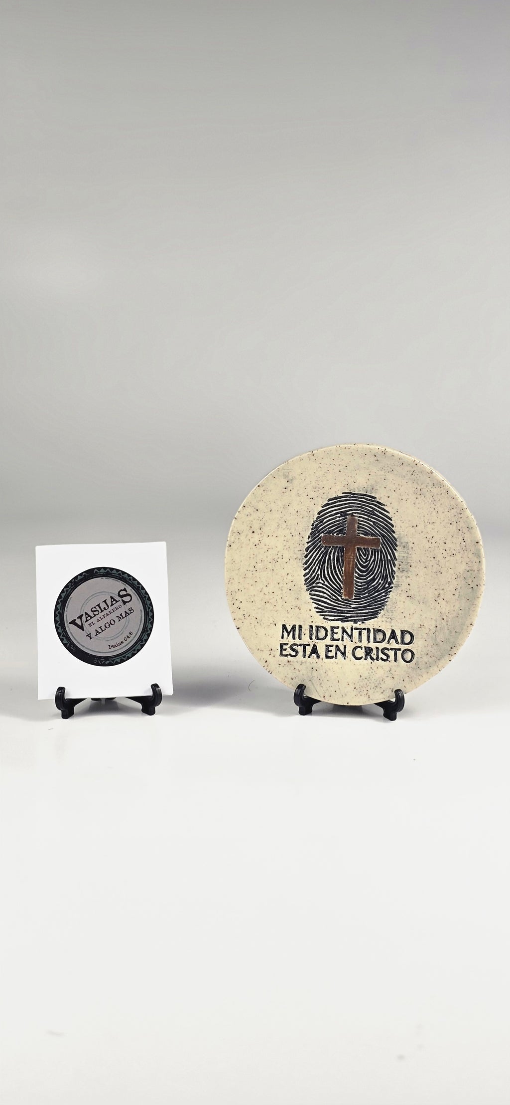 Plato de Barro Artesanal “Mi Identidad está en Cristo”