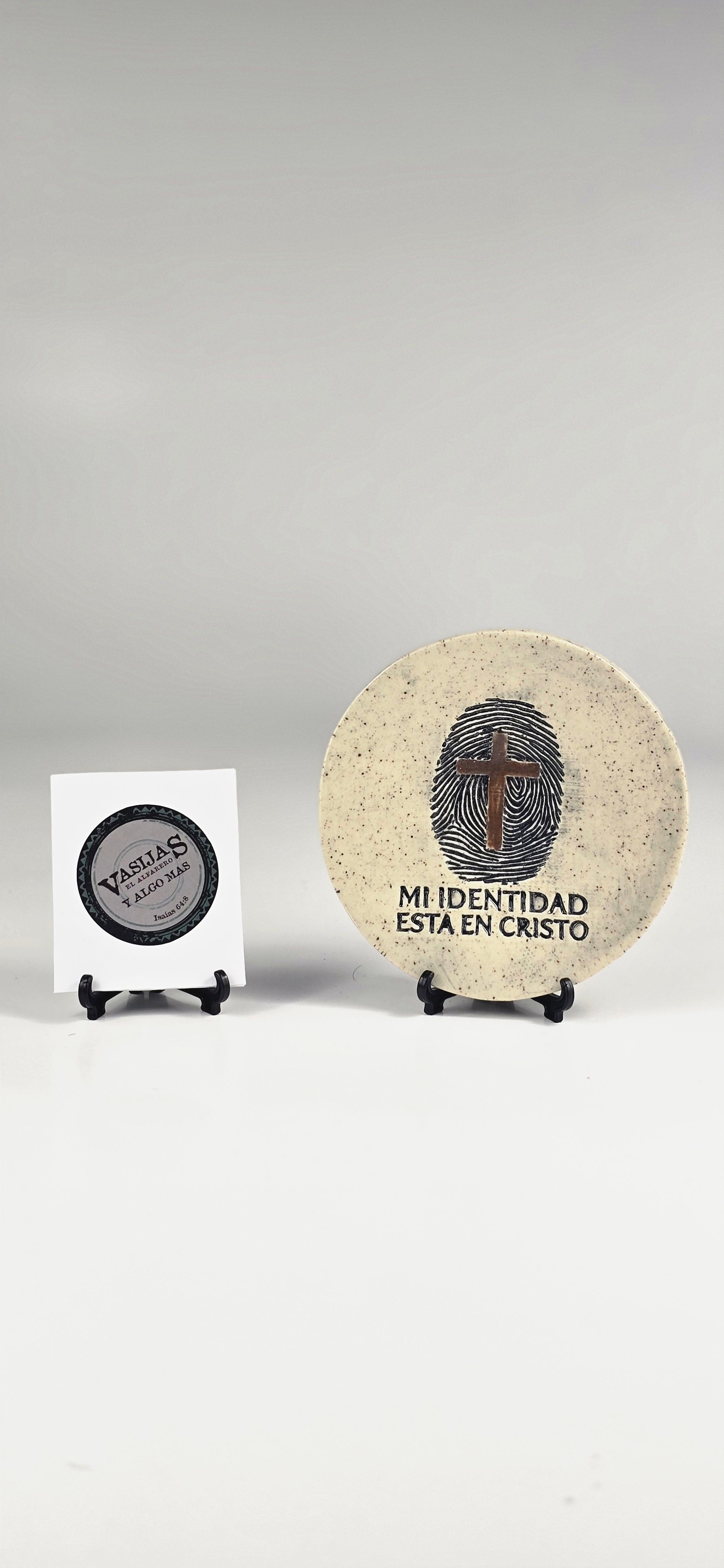 Plato de Barro Artesanal “Mi Identidad está en Cristo”