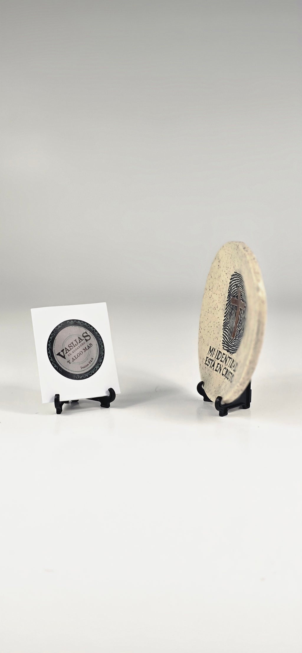 Plato de Barro Artesanal “Mi Identidad está en Cristo”