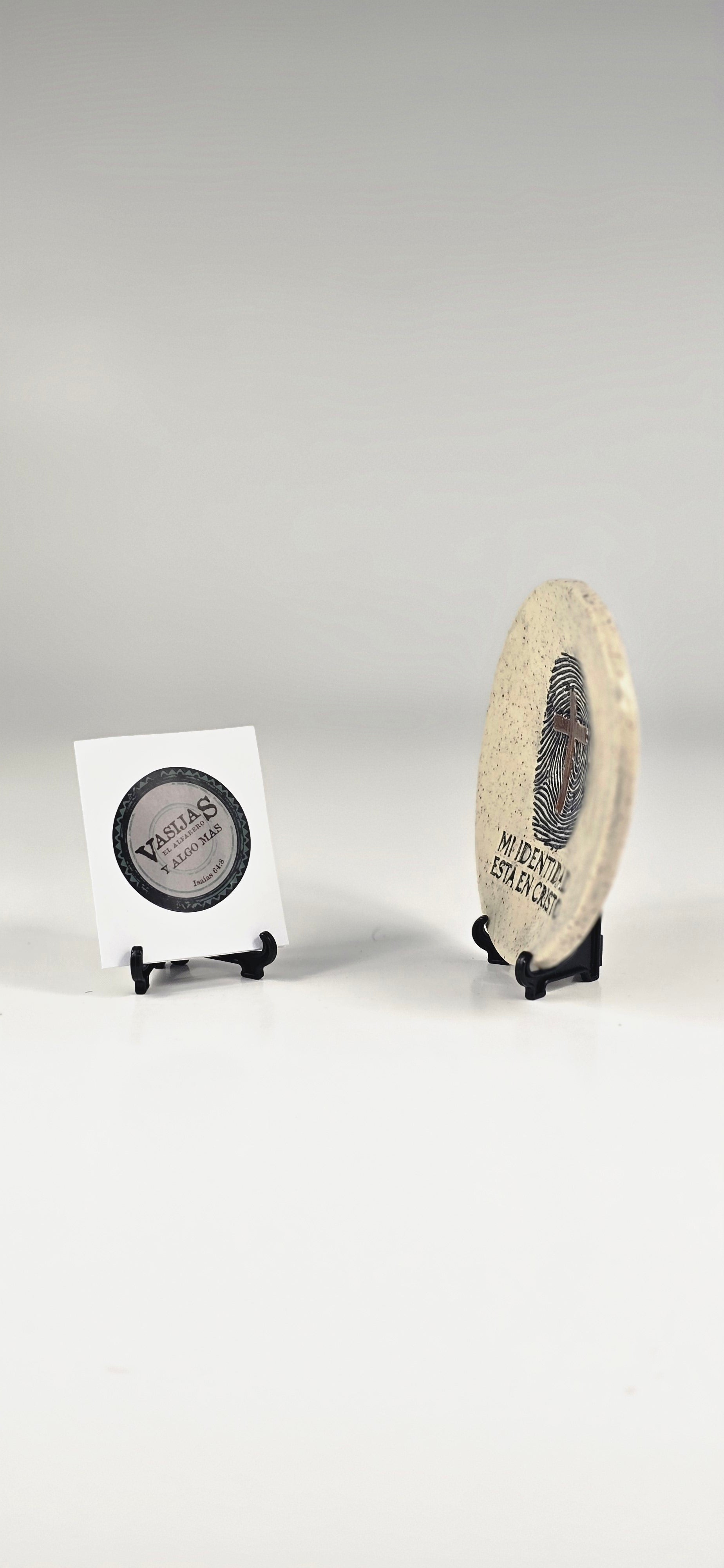 Plato de Barro Artesanal “Mi Identidad está en Cristo”