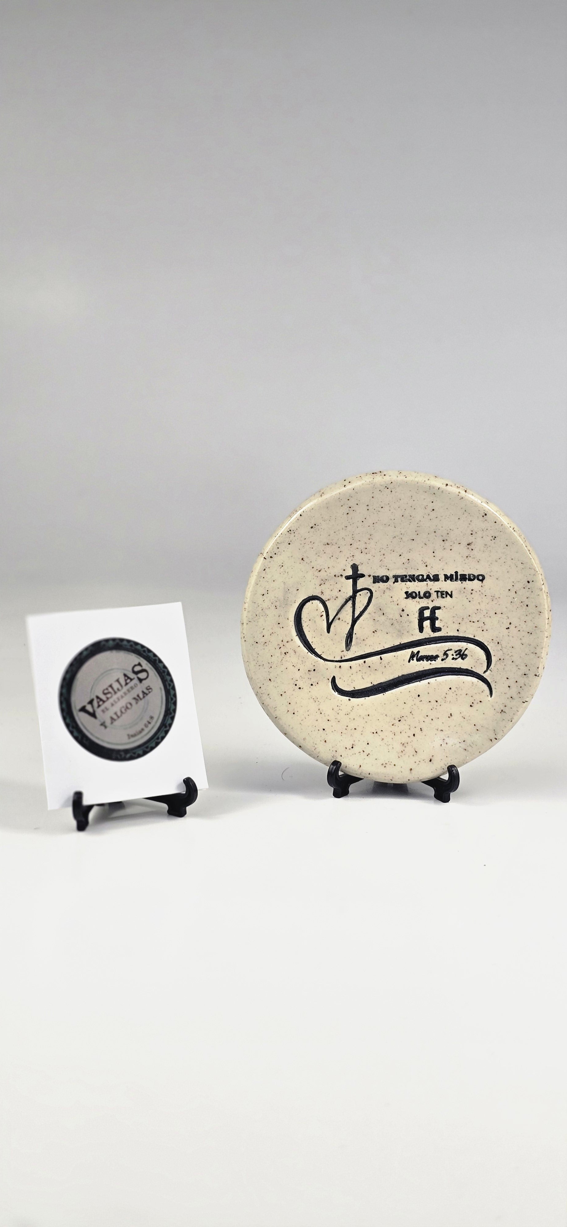 Plato de Barro Artesanal “No tengas miedo, solo ten fe / Marcos 5:36”